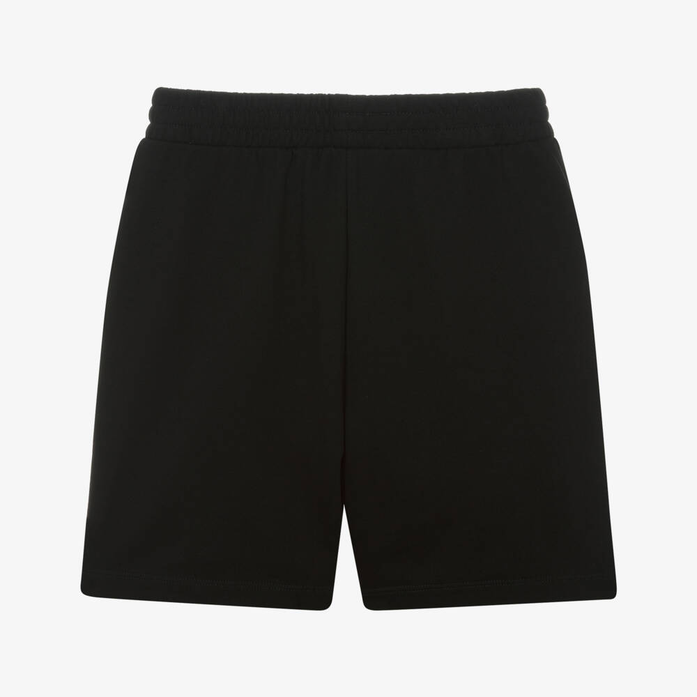 EA7 Emporio Armani-Boys Black Cotton Jersey Shorts with Logos | Childrensalon