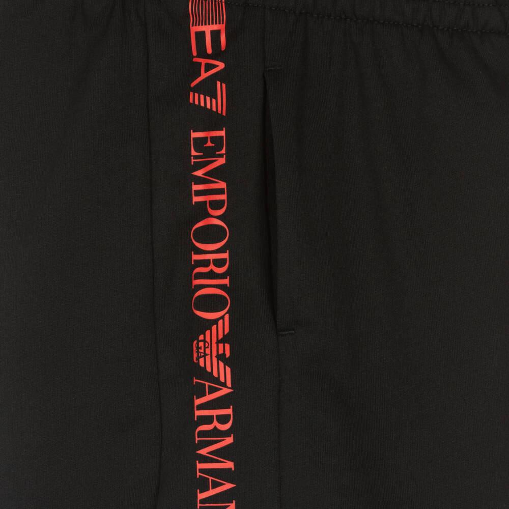EA7 Emporio Armani-Boys Grey & Black Cotton Jersey Shorts Set | Childrensalon