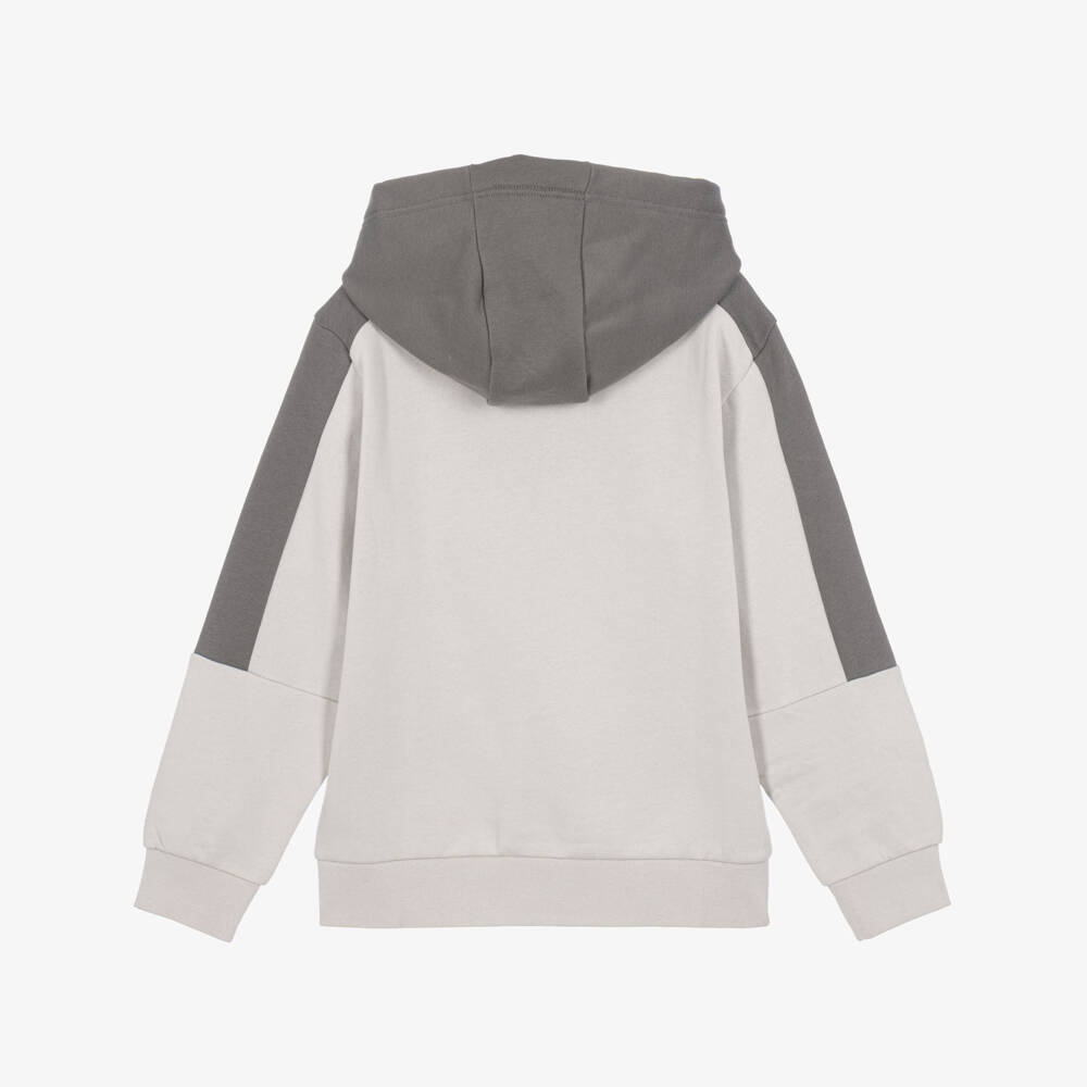 EA7 Emporio Armani-Boys Grey Colourblock EA7 Hoodie | Childrensalon