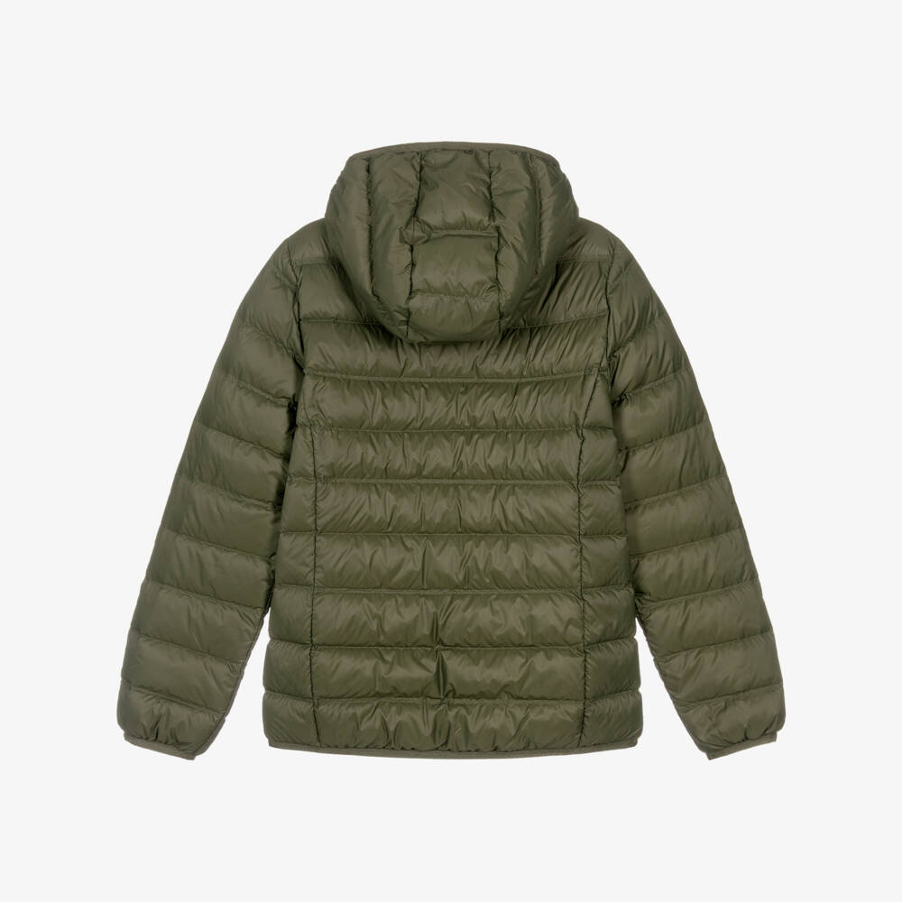 EA7 Emporio Armani-Boys Khaki Green Packable Puffer Jacket | Childrensalon