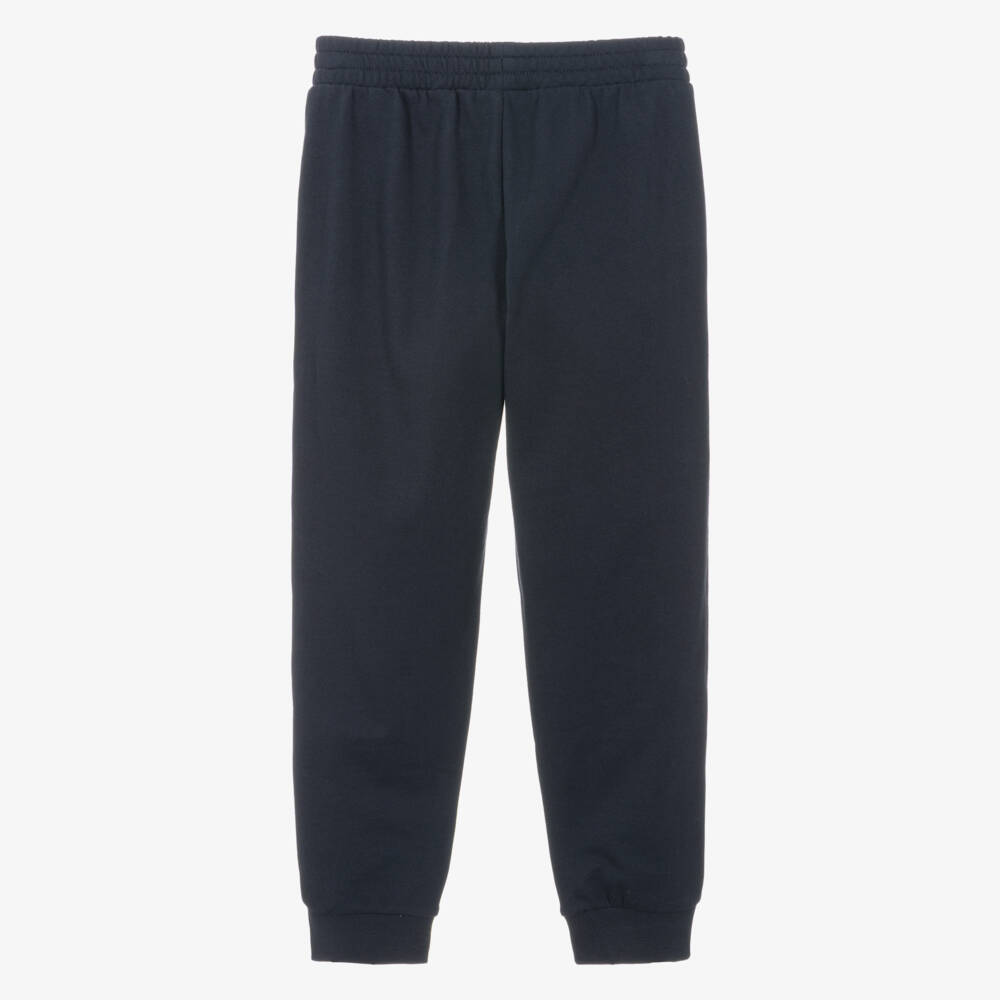 EA7 Emporio Armani-Boys Navy Blue Cotton Jersey Joggers | Childrensalon
