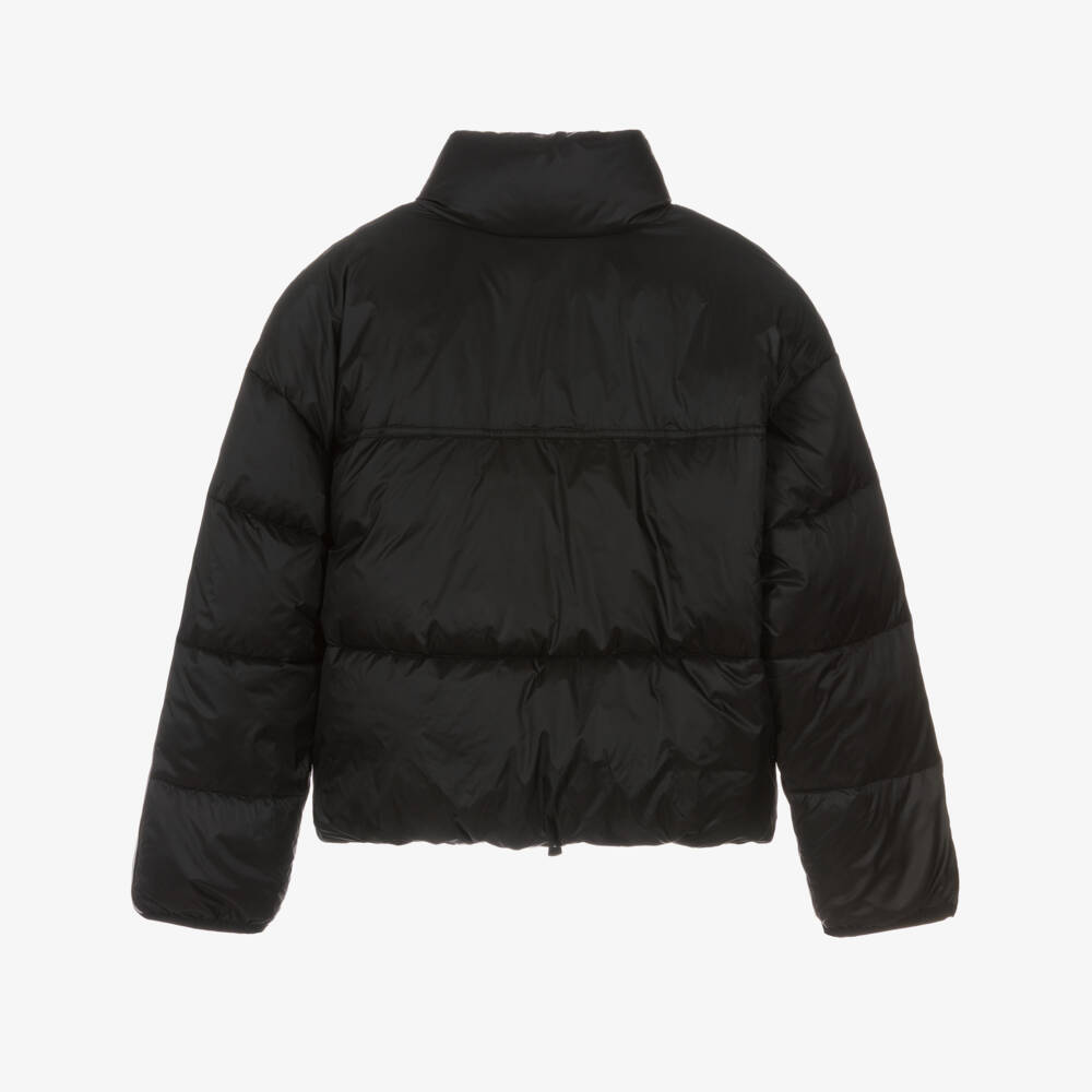 EA7 Emporio Armani-Girls Black Natural Ventus7 Puffer Jacket | Childrensalon