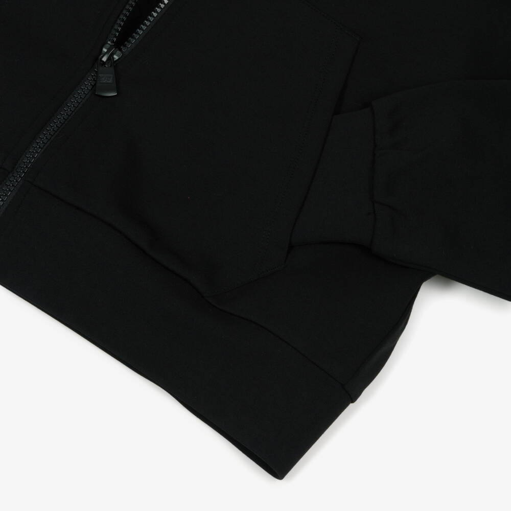 EA7 Emporio Armani-توب بسحاب بغطاء رأس Ventus7 لون أسود للبنات | Childrensalon