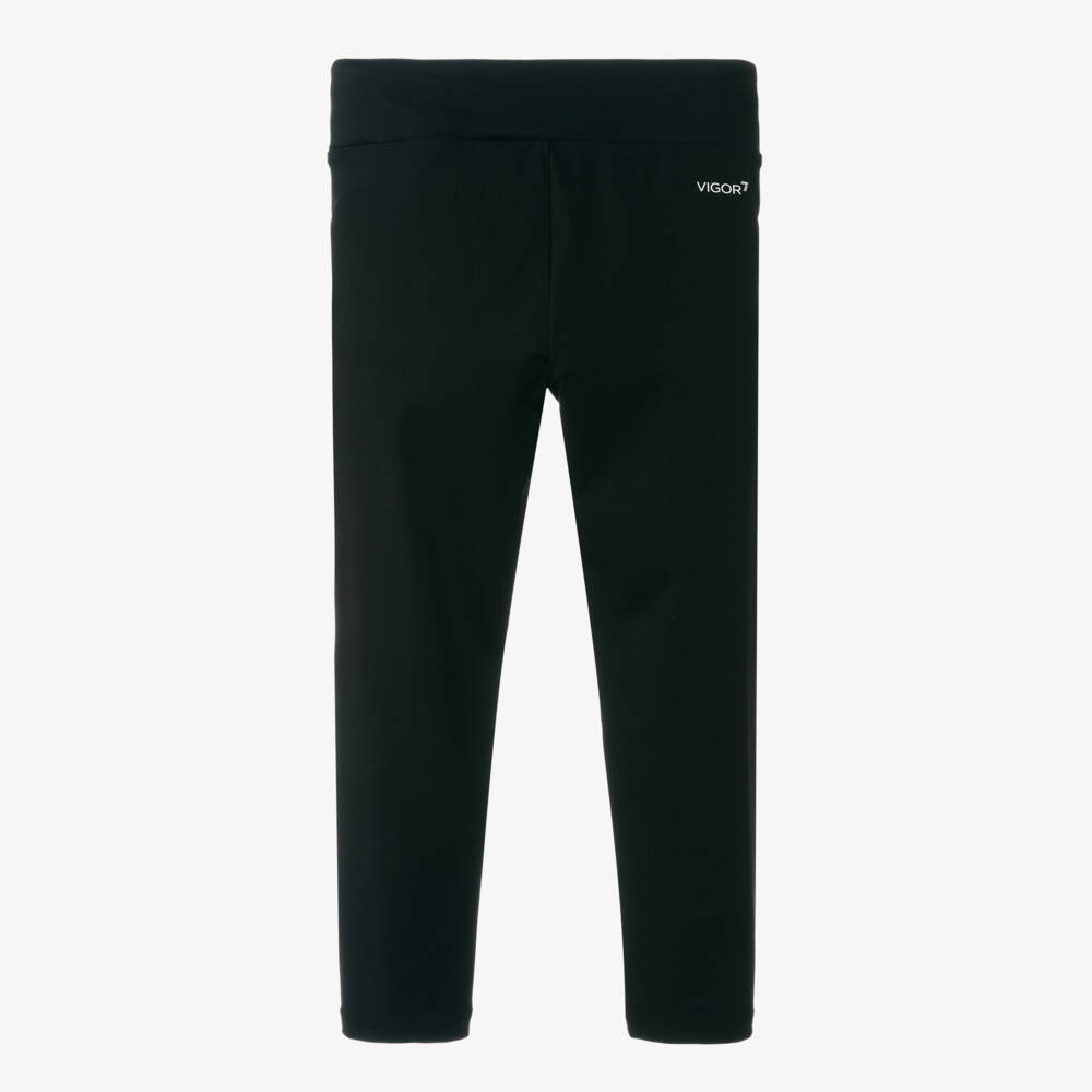 EA7 Emporio Armani-Girls Black Vigor7 Leggings | Childrensalon