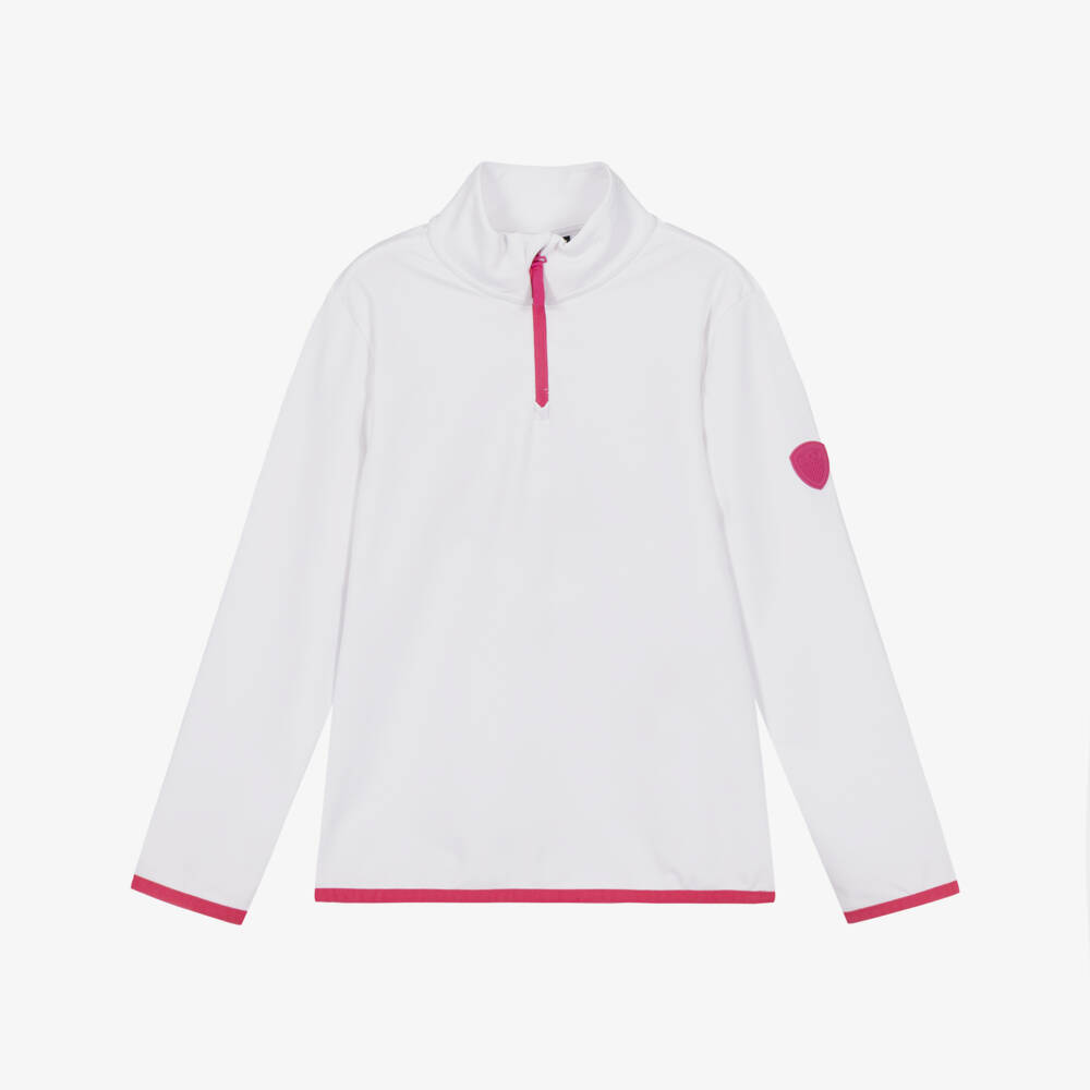 EA7 Emporio Armani-White Powerstretch Base Layer Top with Half-Zip | Childrensalon