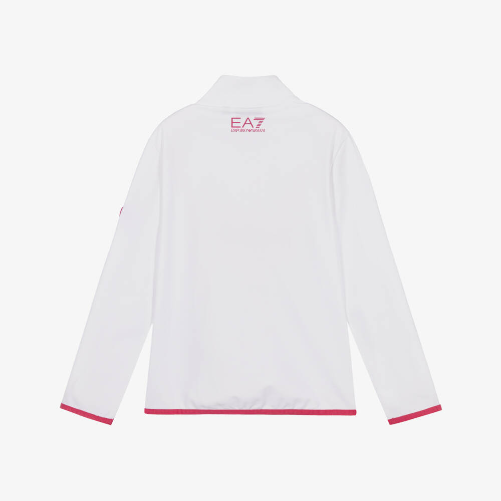EA7 Emporio Armani-White Powerstretch Base Layer Top with Half-Zip | Childrensalon