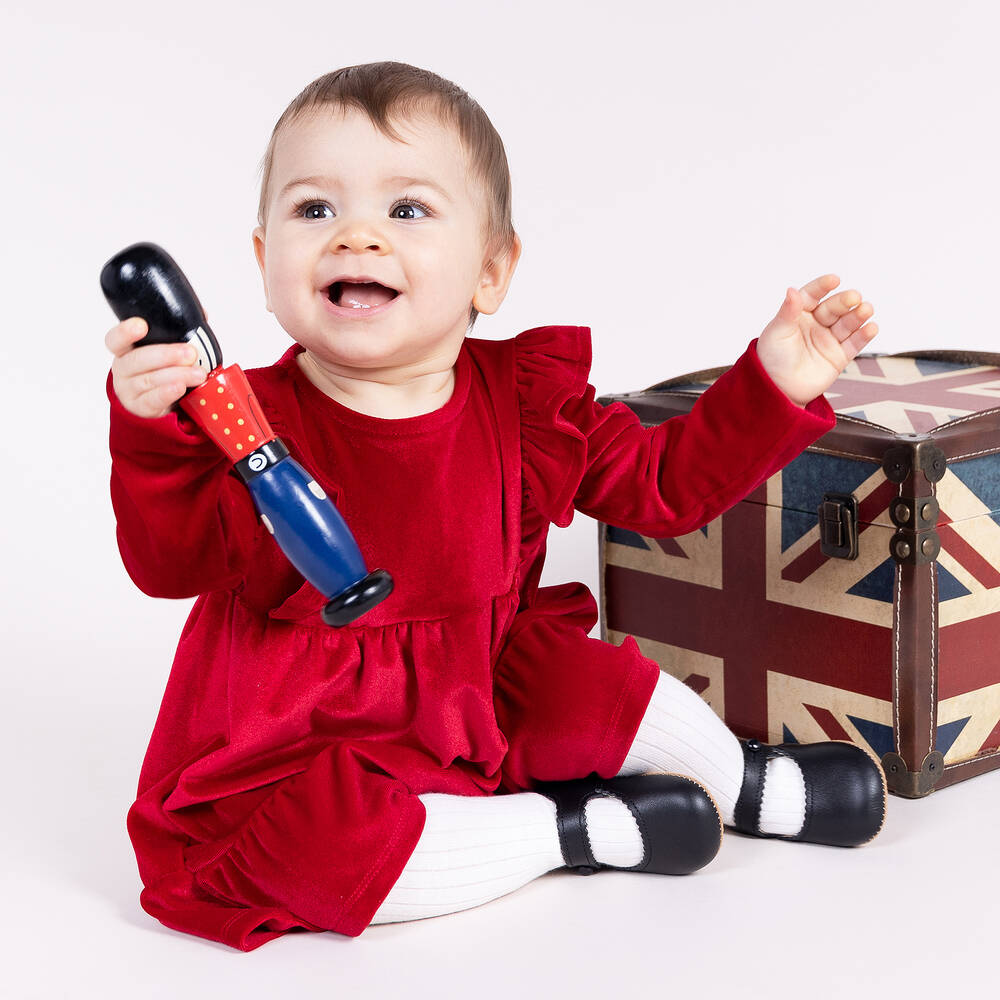 Early Days-Baby Girls Black Leather Pre-Walker Shoes | Childrensalon