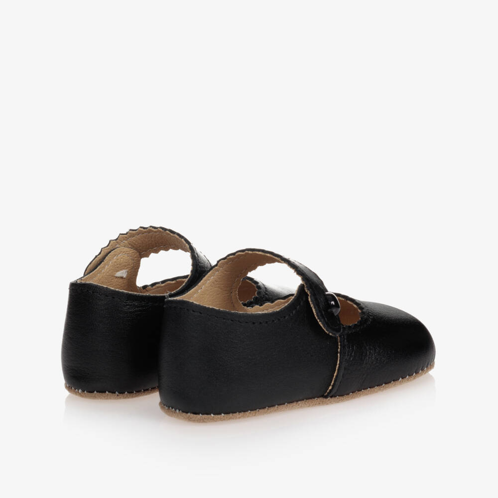 Early Days-Baby Girls Black Leather Pre-Walker Shoes | Childrensalon