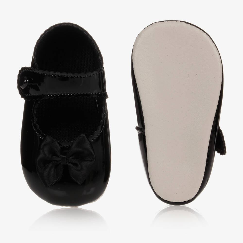Early Days Baypods-Baby Girls Black Patent Faux Leather Pre-Walker Shoes | Childrensalon
