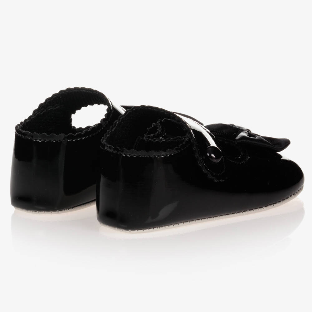 Early Days Baypods-Baby Girls Black Patent Faux Leather Pre-Walker Shoes | Childrensalon