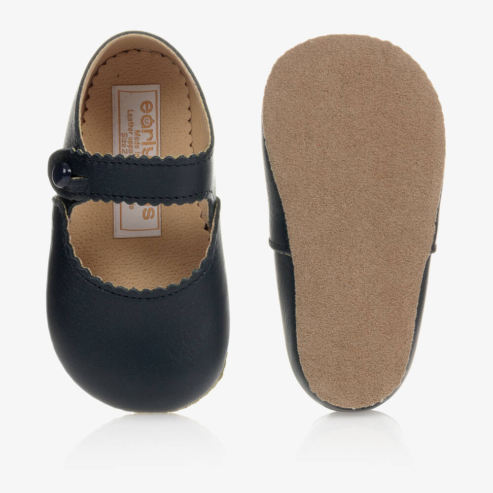 Early Days-Baby Girls Blue Leather Pre-Walker Shoes | Childrensalon