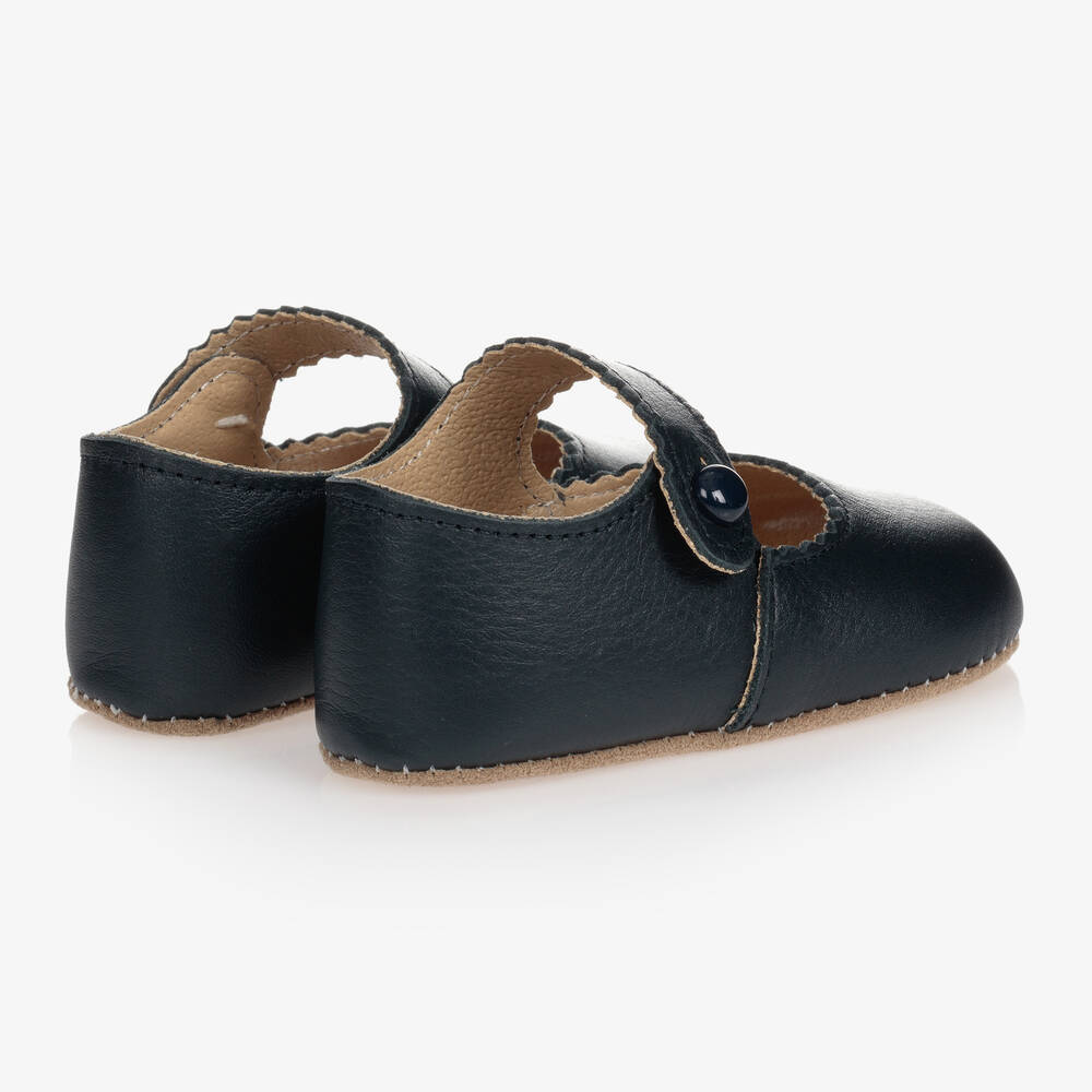 Early Days-Baby Girls Blue Leather Pre-Walker Shoes | Childrensalon
