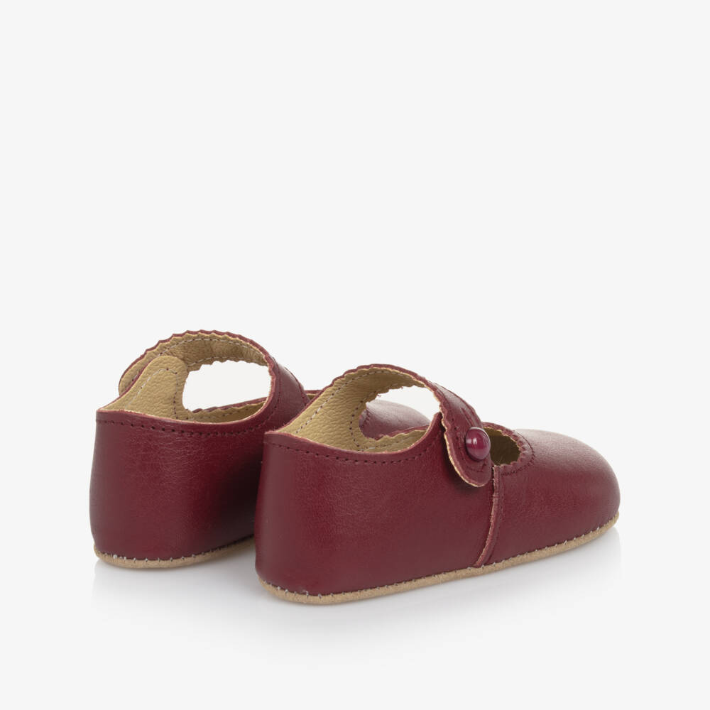 Early Days-Baby Girls Burgundy Red Leather Pre Walkers | Childrensalon