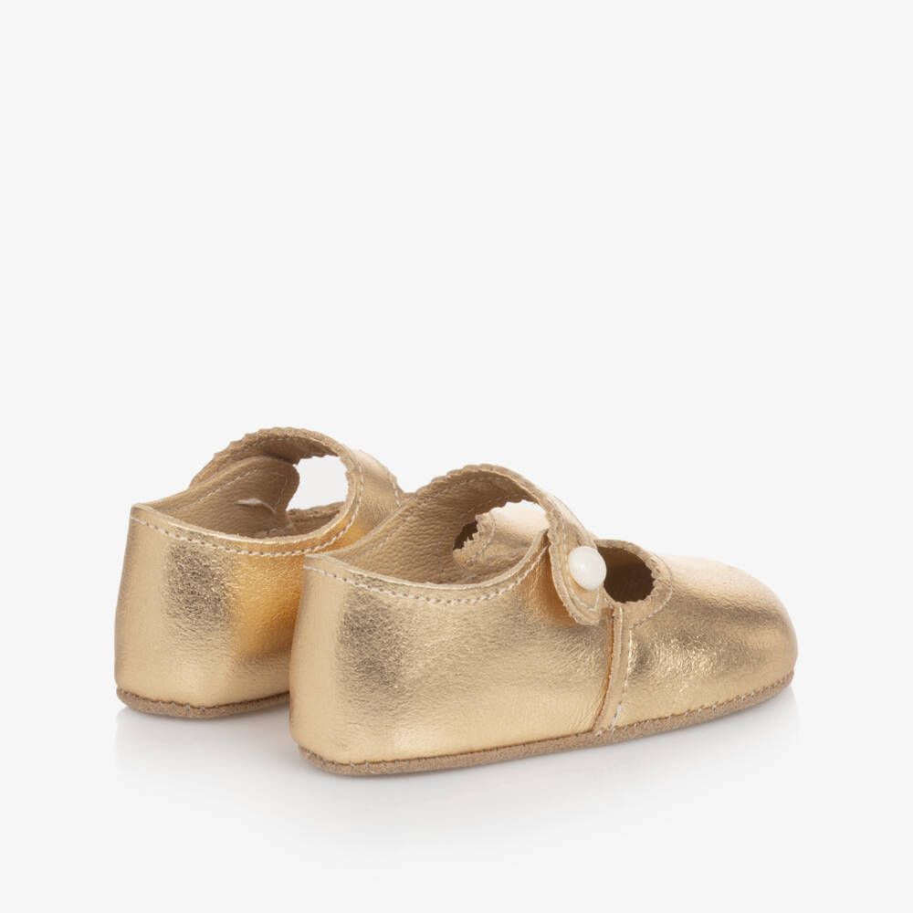 Early Days-Baby Girls Gold Leather Pre Walkers | Childrensalon