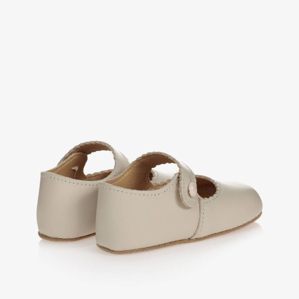 Early Days-Baby Girls Ivory Leather Traditional Pre-Walker Shoes | Childrensalon