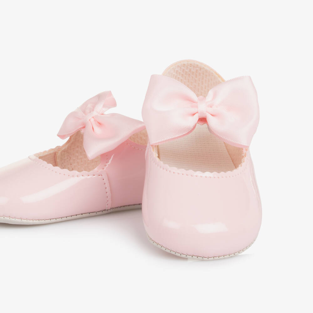 Early Days-Baby Girls Pink Pre-Walker Shoes with Bows | Childrensalon