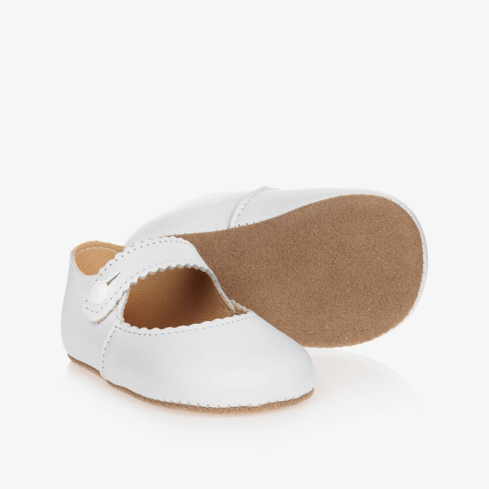Early Days-Baby Girls White Leather Pre-Walker Shoes | Childrensalon