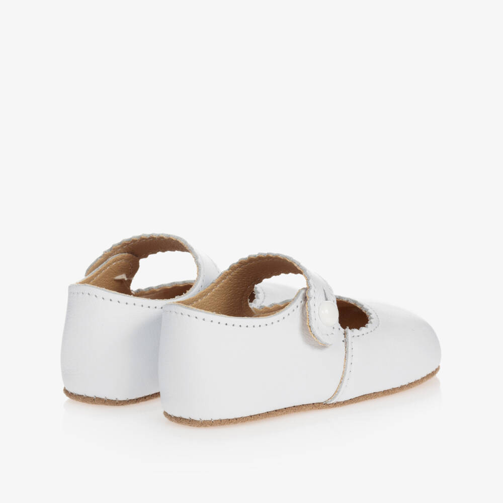 Early Days-Baby Girls White Leather Pre-Walker Shoes | Childrensalon