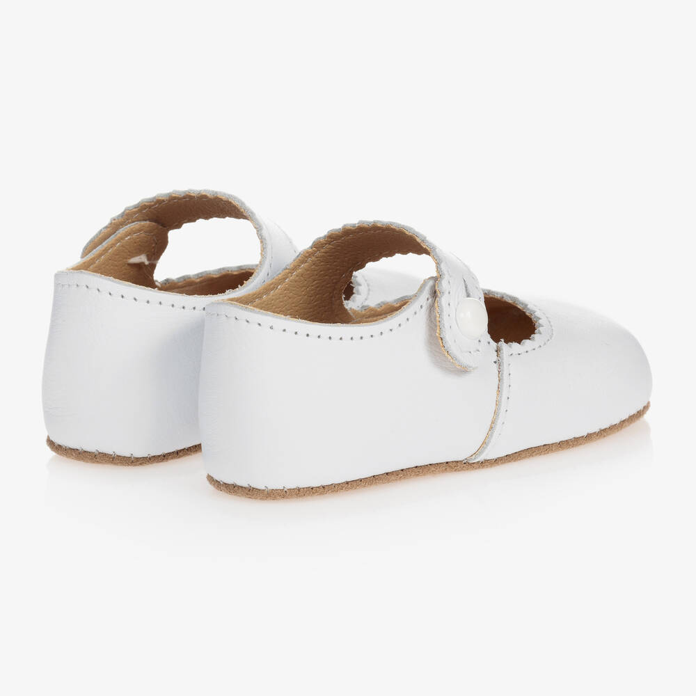 Early Days-Baby Girls White Leather Pre-Walker Shoes | Childrensalon