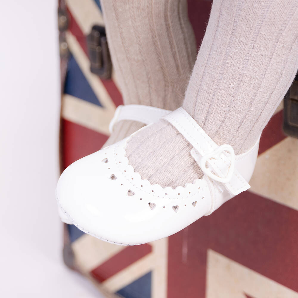 Early Days-Baby Girls White Patent Pre-Walker Shoes | Childrensalon