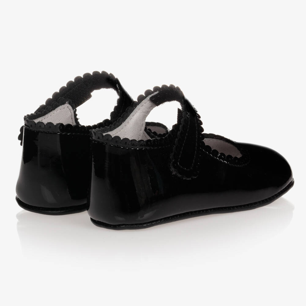 Early Days-Black Patent Velcro Pre-Walker Shoes | Childrensalon