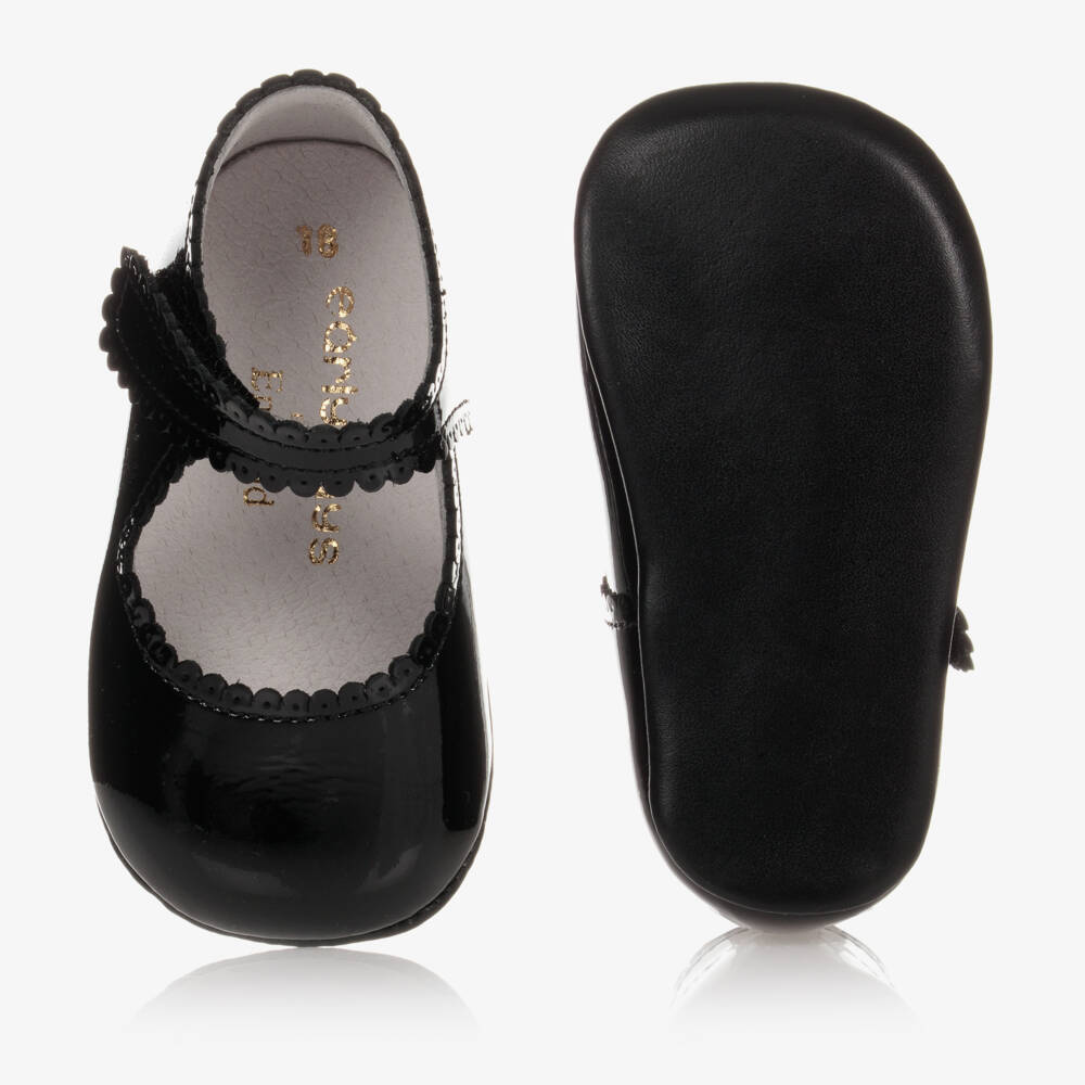 Early Days-Black Patent Velcro Pre-Walker Shoes | Childrensalon