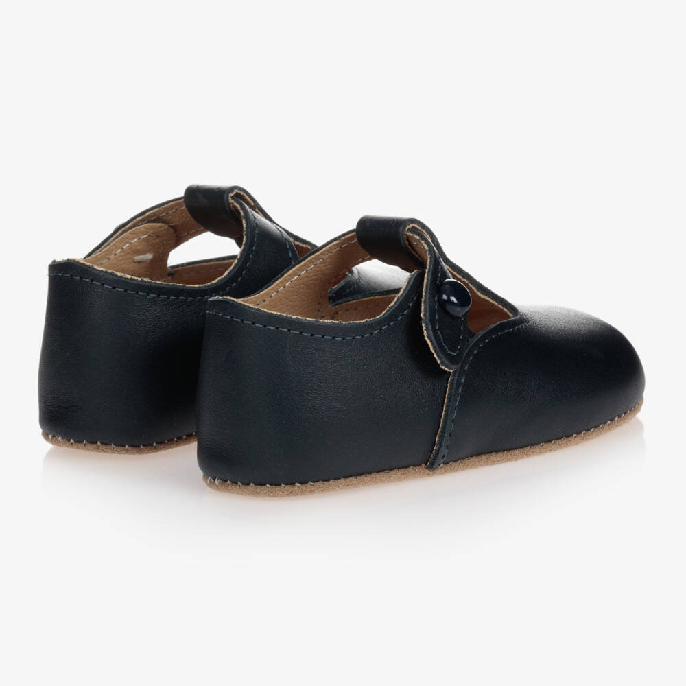 Early Days-Blue Leather Pre-Walker Bar Shoes | Childrensalon