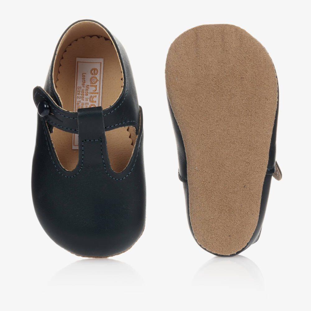 Early Days-Blue Leather Pre-Walker Bar Shoes | Childrensalon