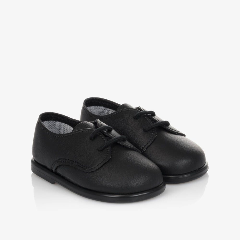 Early Days-Boys Black First Walker Shoes | Childrensalon