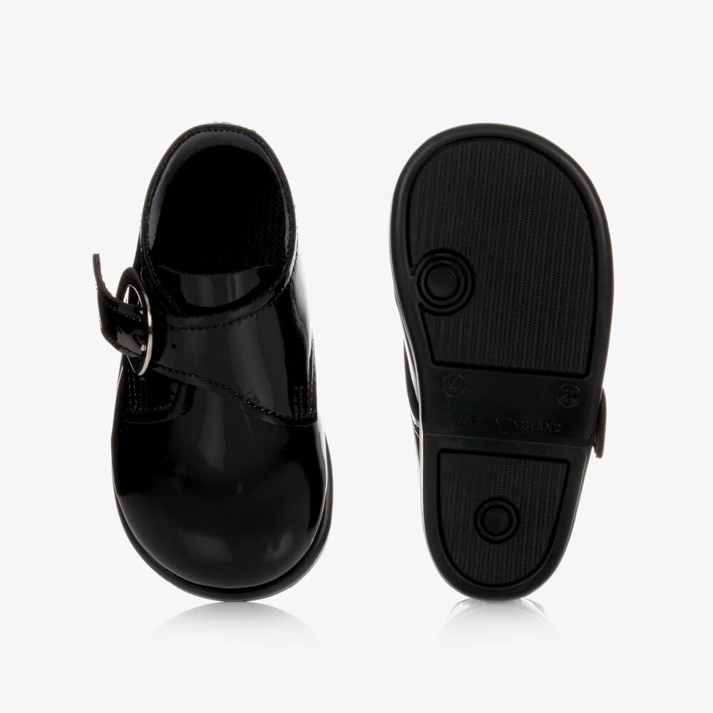Early Days-Boys Black First-Walker Shoes | Childrensalon