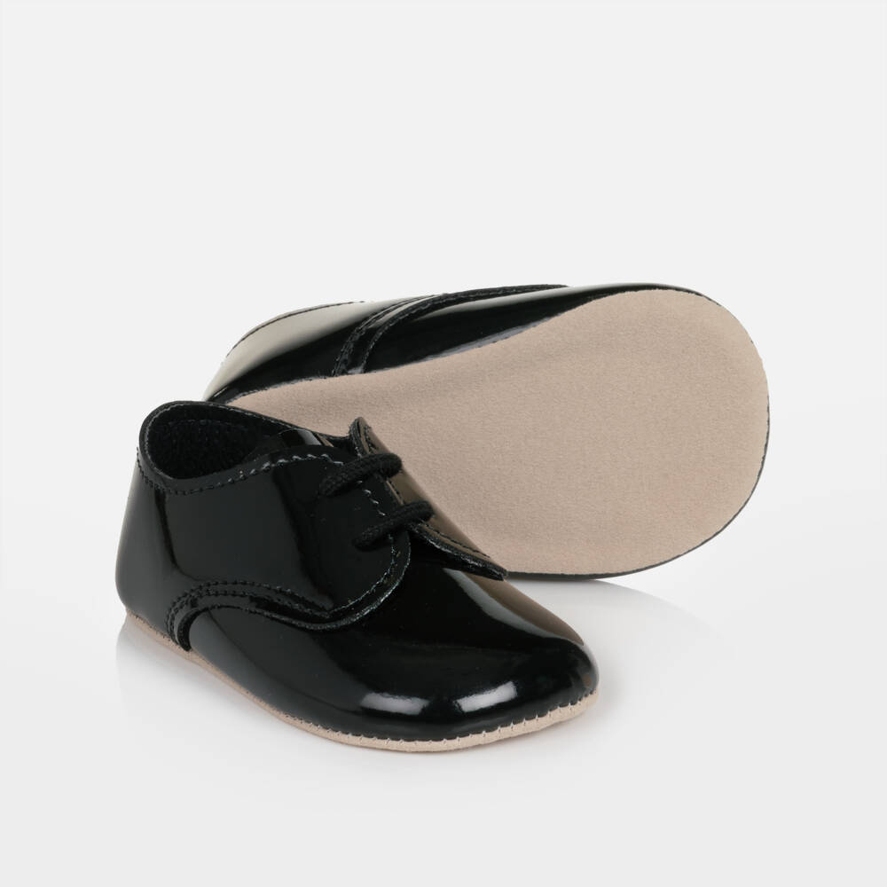 Early Days-Boys Black Pre-Walker Shoes | Childrensalon
