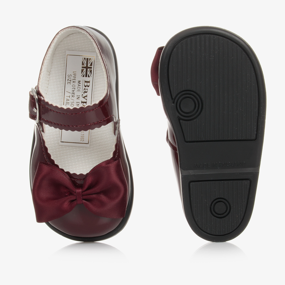 Early Days-Burgundy Red Patent Bar Shoes | Childrensalon