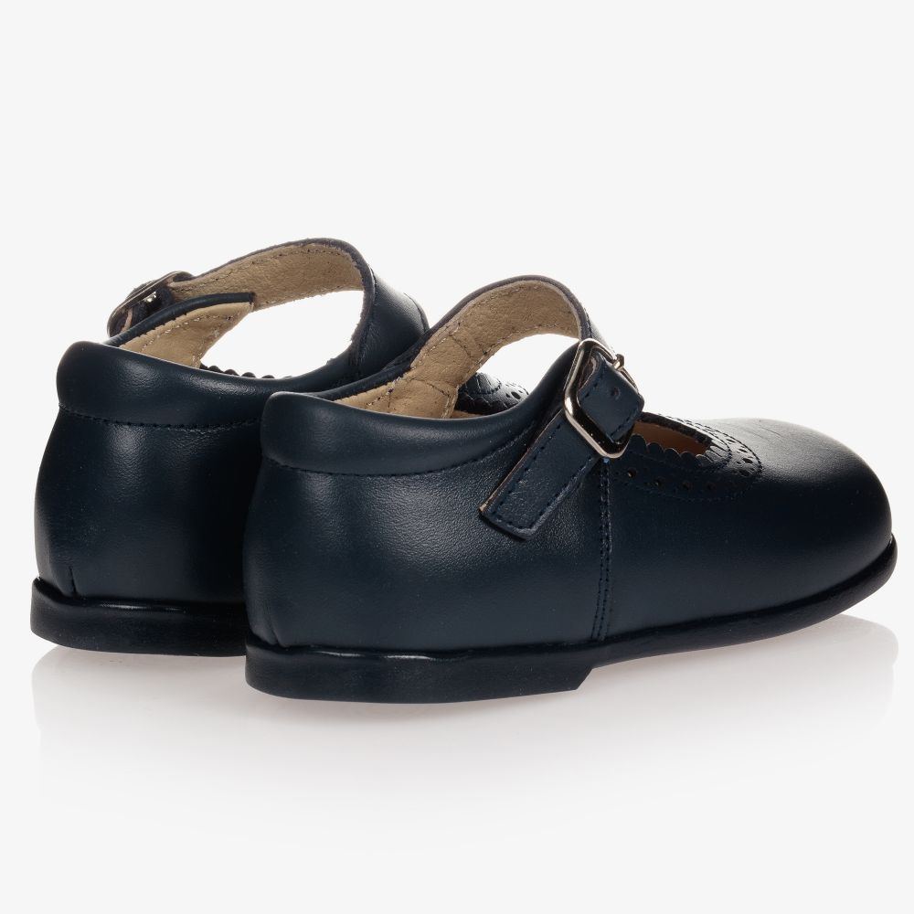 Early Days-Кожаные туфли благородного синего цвета для девочек | Childrensalon
