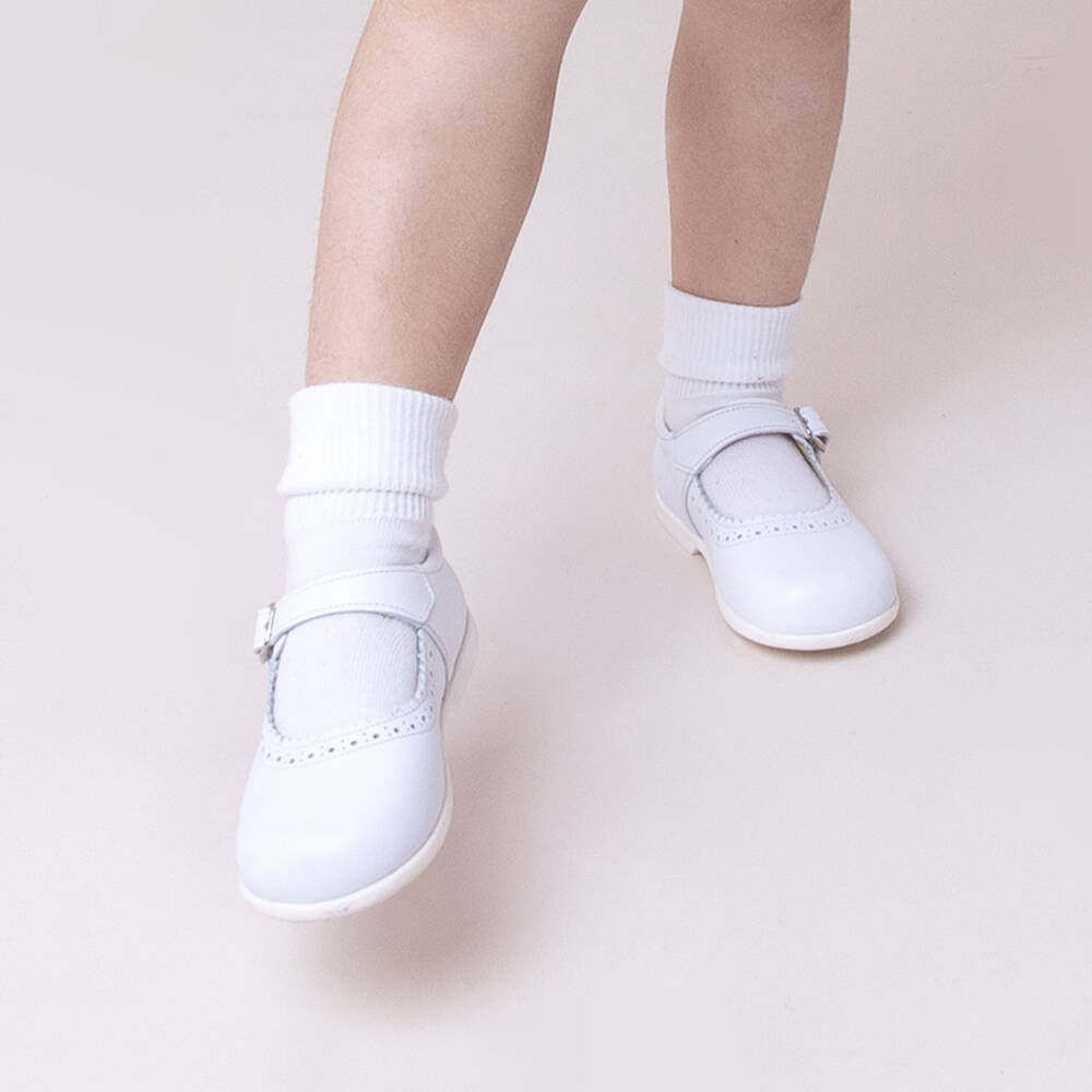 Early Days-Girls White Leather Shoes | Childrensalon