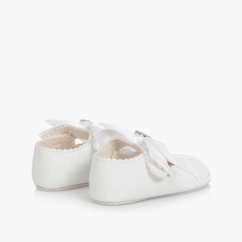 Early Days-Girls White Patent Faux Leather Pre-Walker Shoes | Childrensalon