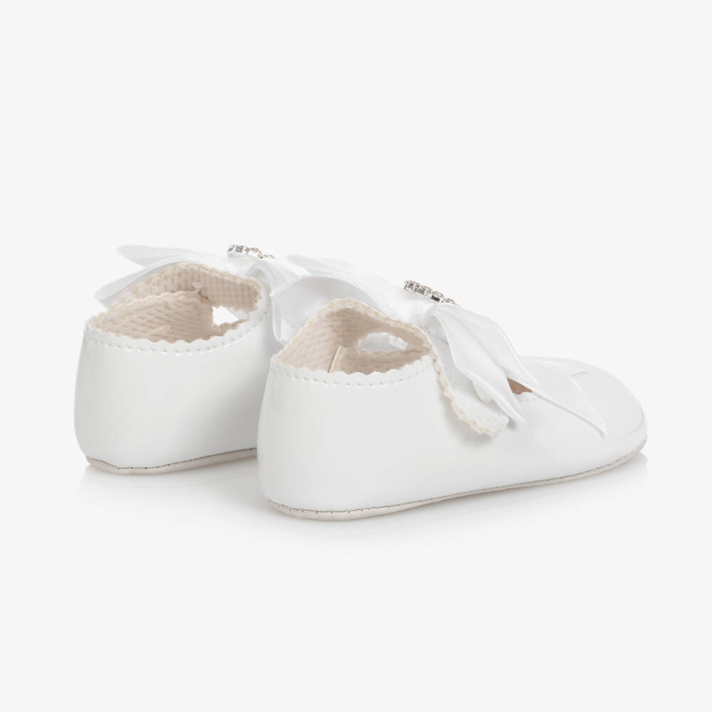 Early Days-Girls White Patent Faux Leather Pre-Walker Shoes | Childrensalon