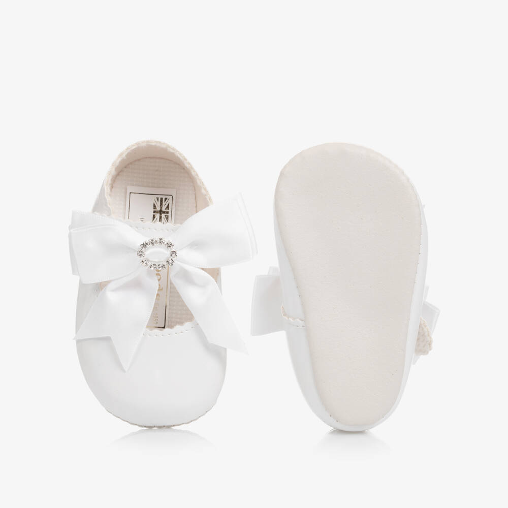 Early Days-Girls White Patent Faux Leather Pre-Walker Shoes | Childrensalon