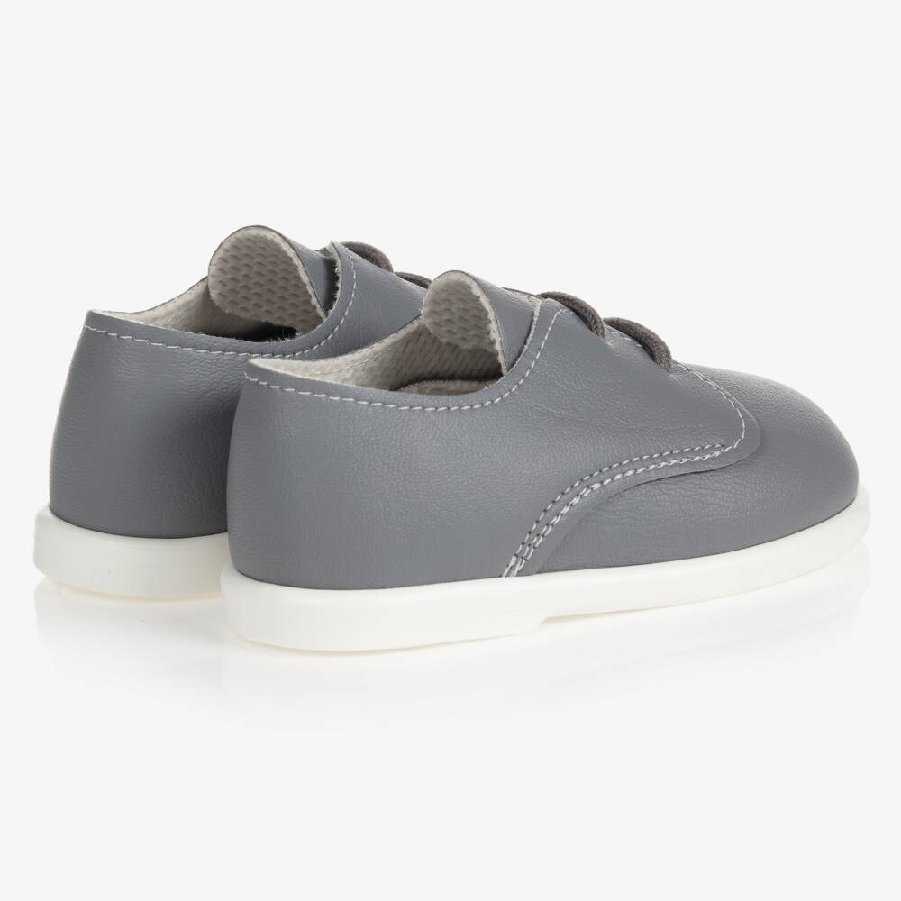 Early Days-Grey First Walker Lace-Up Shoes | Childrensalon