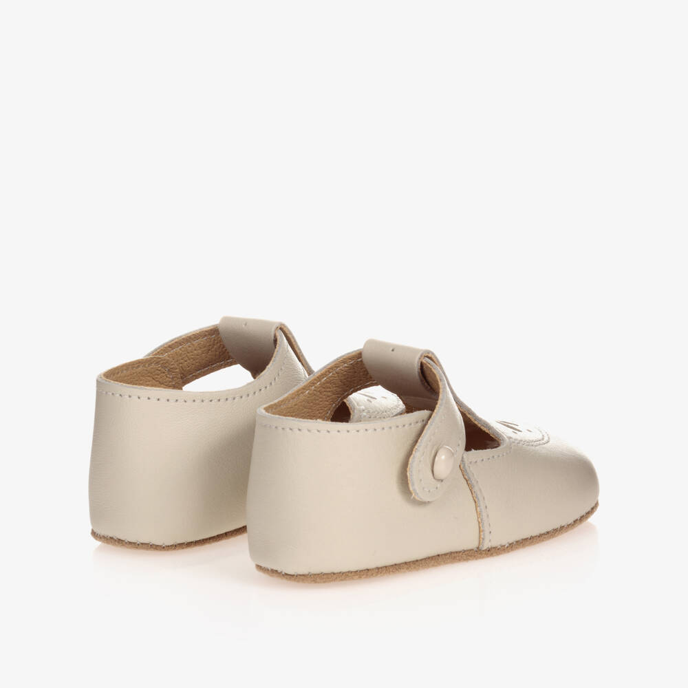 Early Days-Ivory Cut-Out Leather Pre-Walker Shoes | Childrensalon