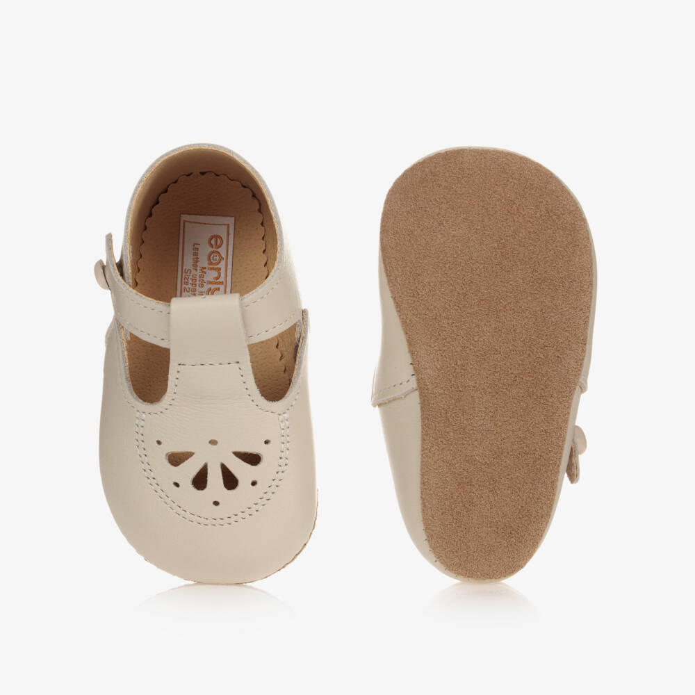 Early Days-Ivory Cut-Out Leather Pre-Walker Shoes | Childrensalon
