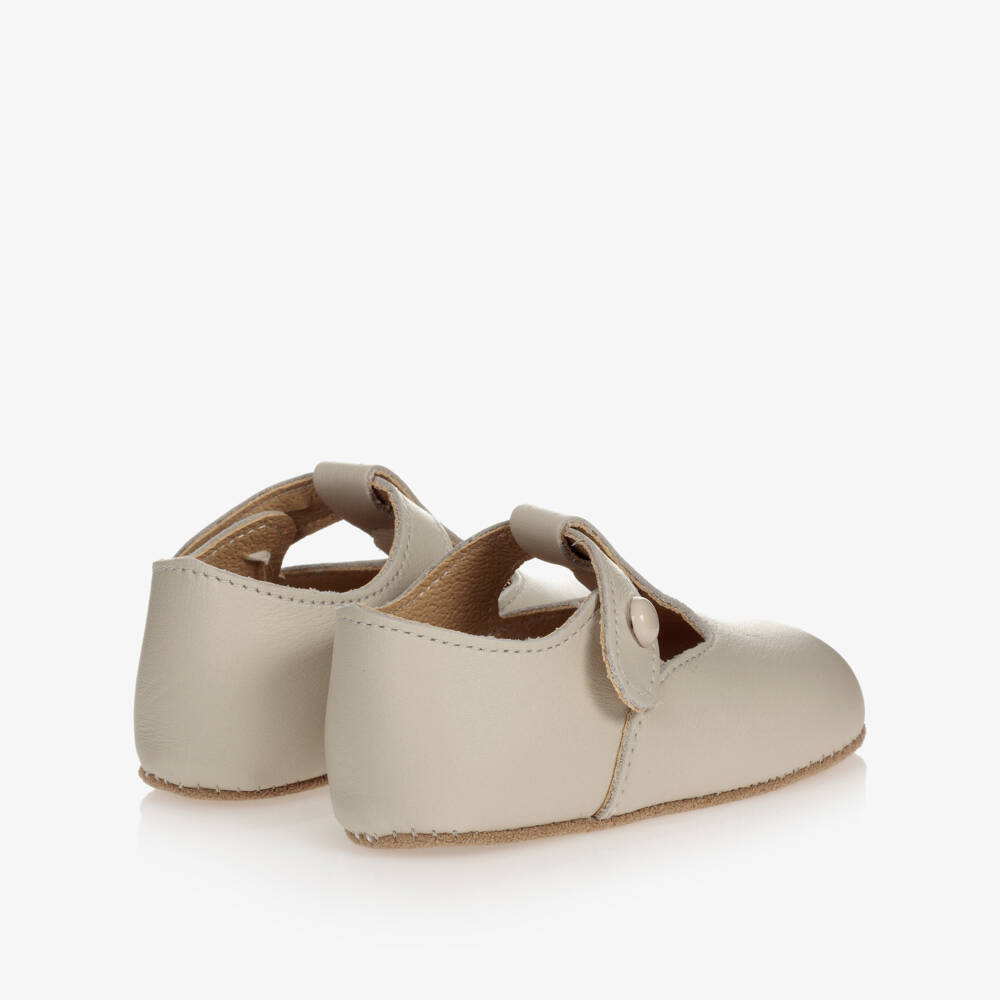Early Days-حذاء لمرحلة بدء المشي جلد لون عاجي | Childrensalon