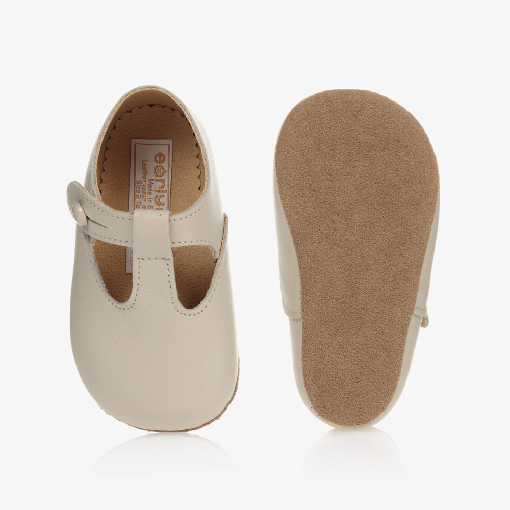 Early Days-حذاء لمرحلة بدء المشي جلد لون عاجي | Childrensalon
