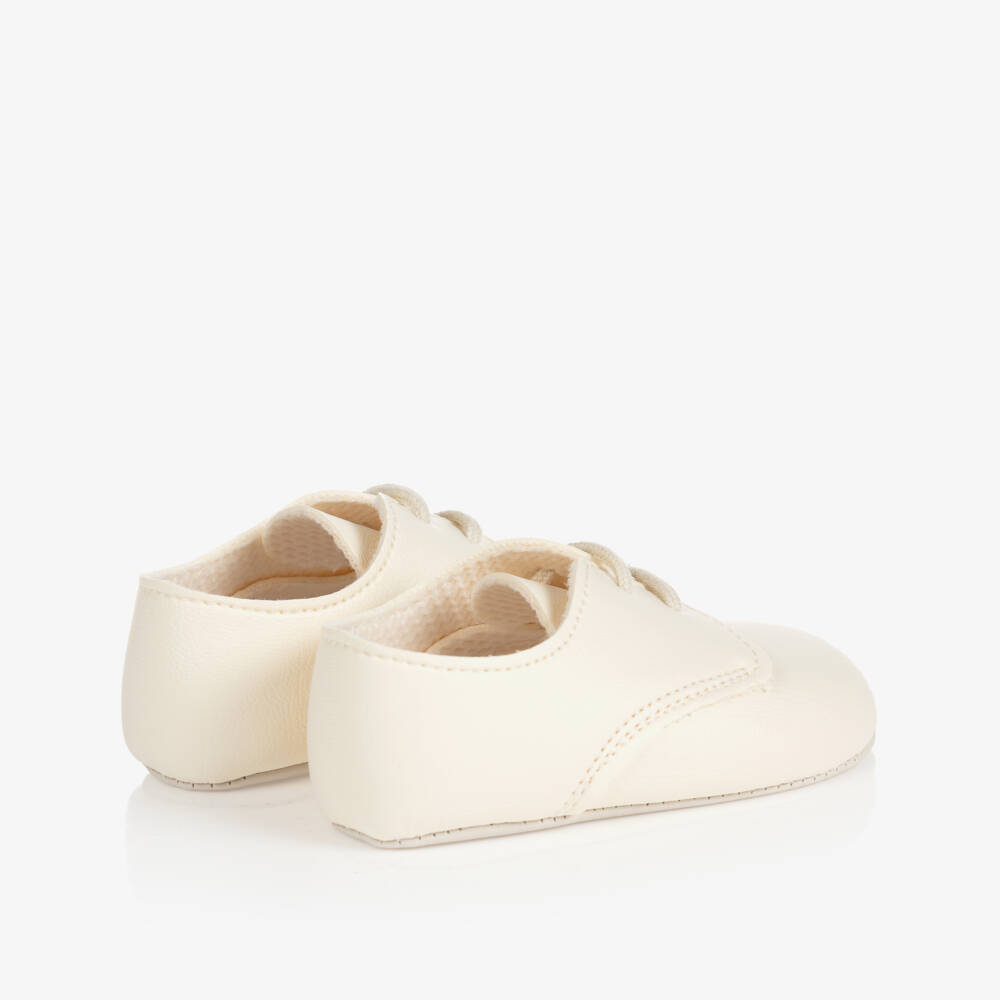 Early Days-حذاء جلد صناعي لون عاجي لمرحلة قبل المشي للأطفال | Childrensalon