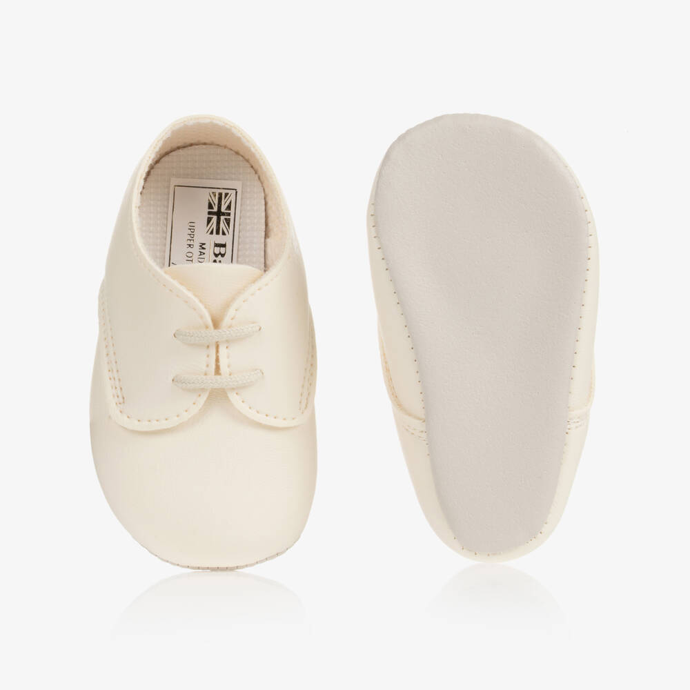 Early Days-حذاء جلد صناعي لون عاجي لمرحلة قبل المشي للأطفال | Childrensalon