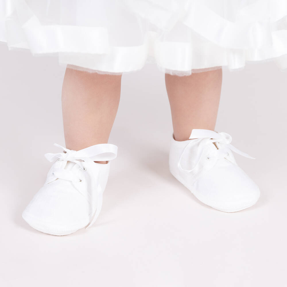 Early Days-Ivory Silk Pre-Walker Shoes | Childrensalon