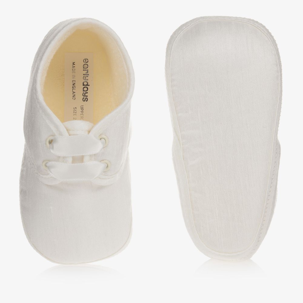 Early Days-Ivory Silk Pre-Walker Shoes | Childrensalon
