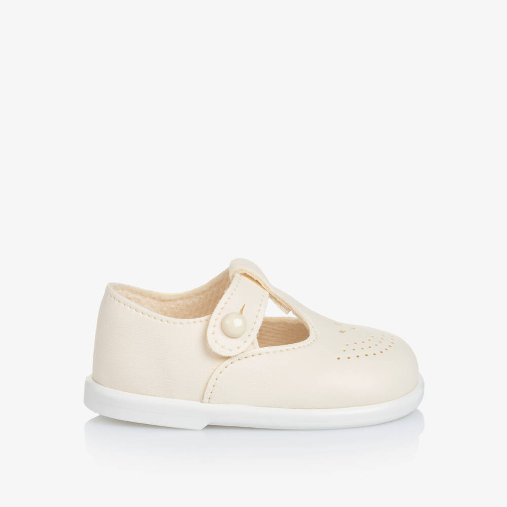 Early Days-Ivory T-Bar Baypods First Walker Shoes | Childrensalon