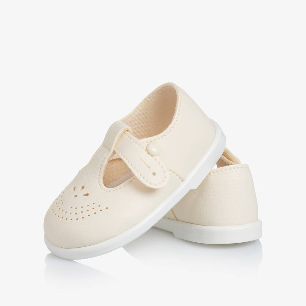 Early Days-Ivory T-Bar Baypods First Walker Shoes | Childrensalon
