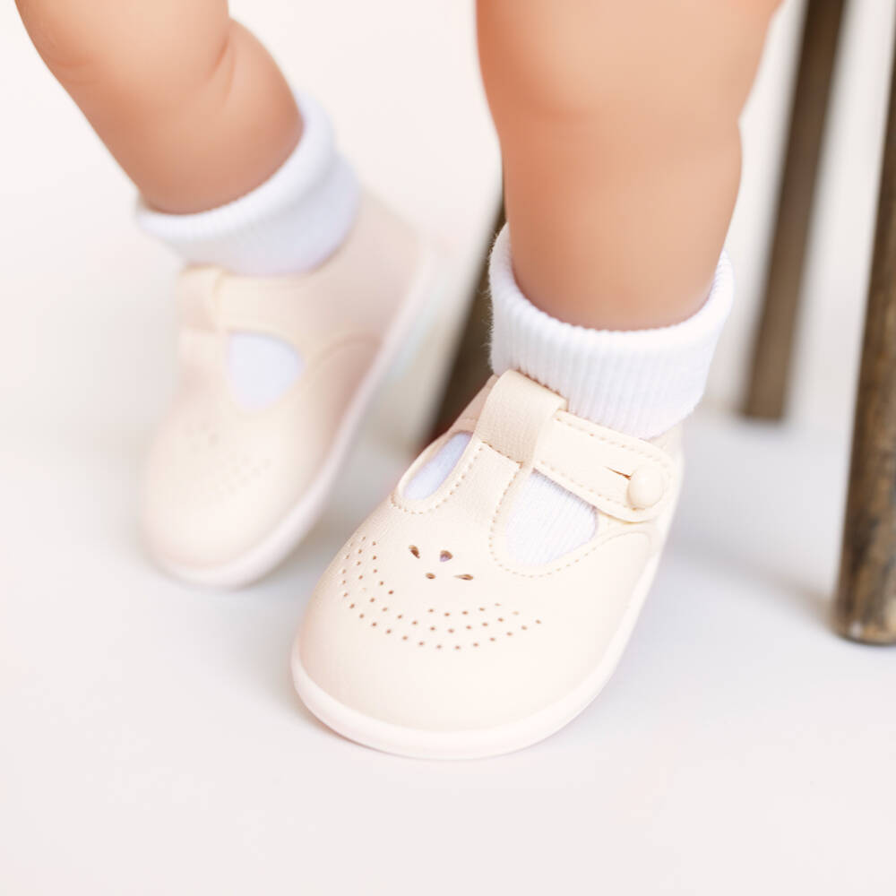 Early Days-Ivory T-Bar Baypods First Walker Shoes | Childrensalon