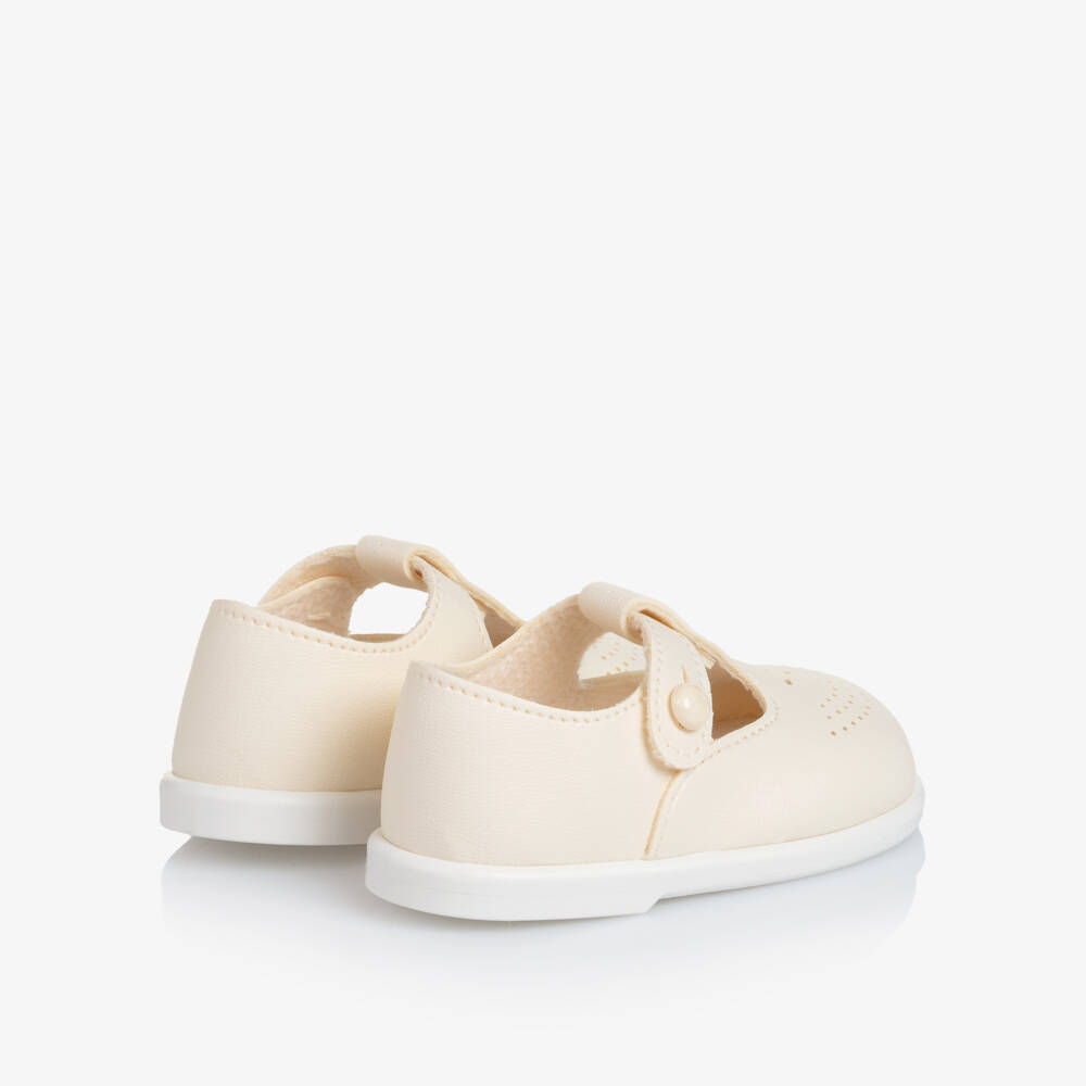 Early Days-Ivory T-Bar First Walker Shoes | Childrensalon